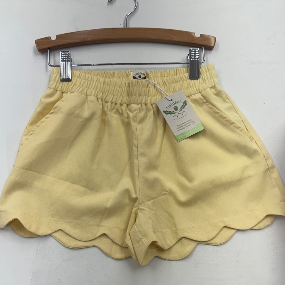The Oaks Kids Yellow Scalloped Shorts